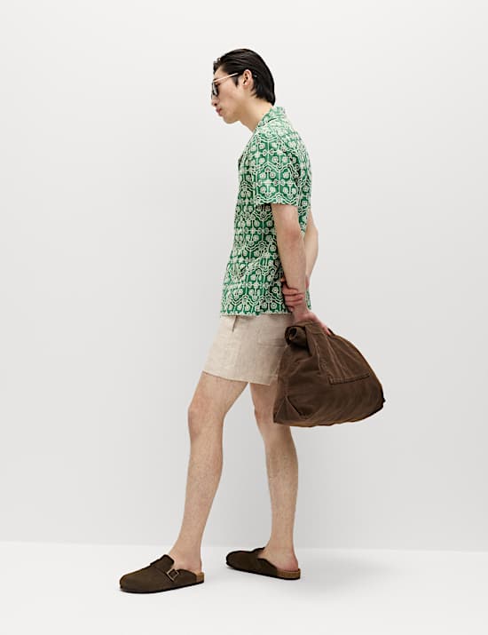 Pure Cotton Embroidered Short Sleeve Shirt