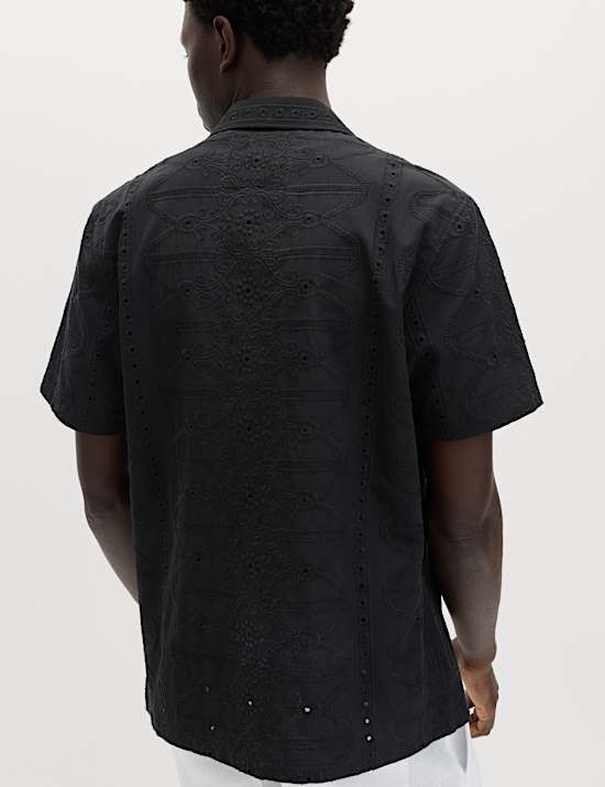 Regular Fit Pure Cotton Embroidered Shirt