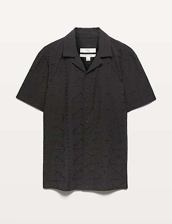 Regular Fit Pure Cotton Embroidered Shirt