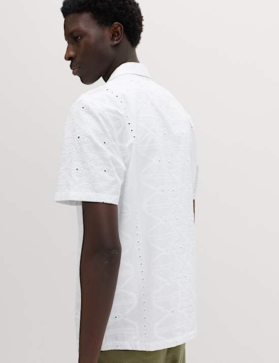 Regular Fit Pure Cotton Embroidered Shirt