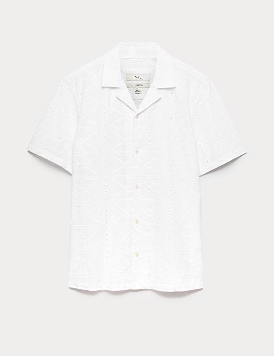 Regular Fit Pure Cotton Embroidered Shirt