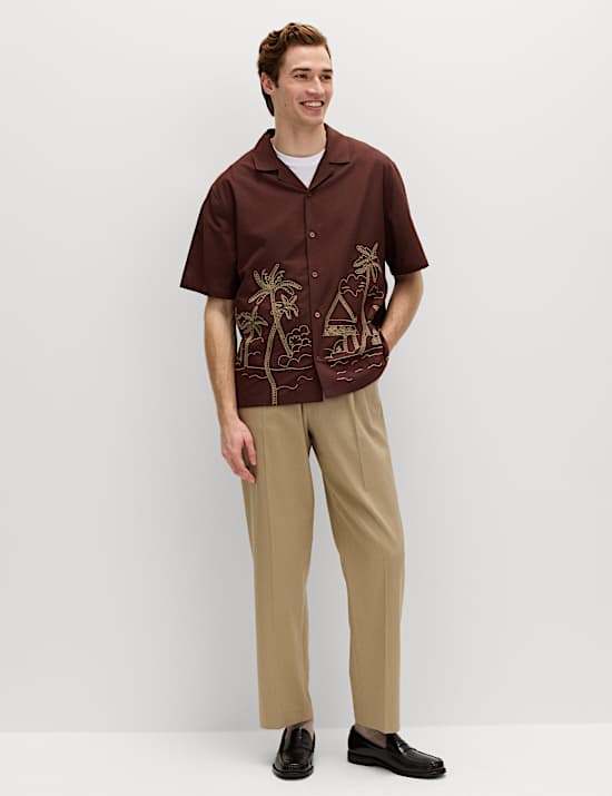 Regular Fit Embroidered Short Sleeve Shirt