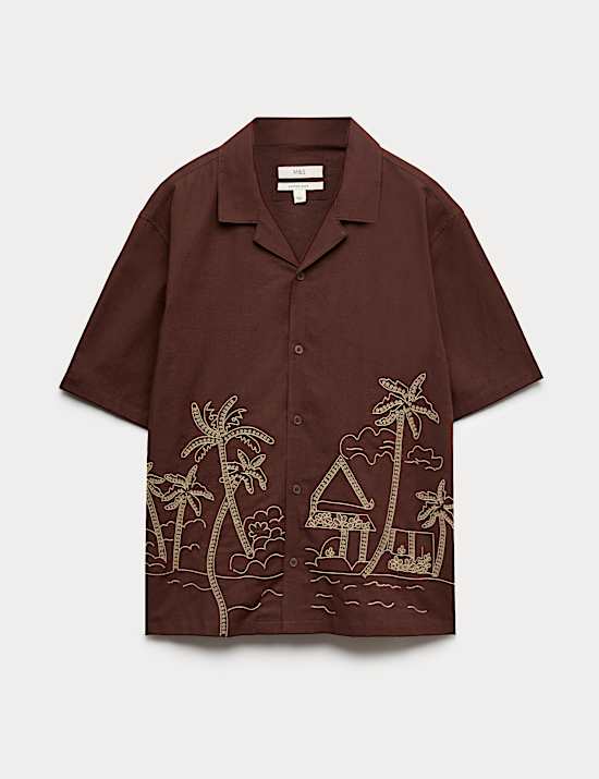 Regular Fit Embroidered Short Sleeve Shirt