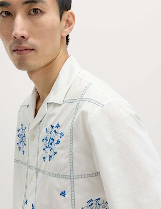 Relaxed Fit Pure Cotton Short Sleeve Shirt