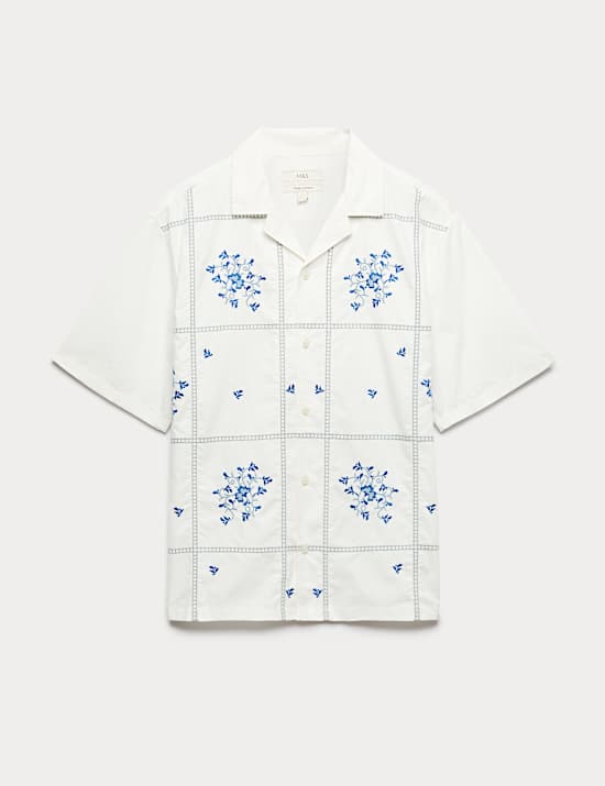 Relaxed Fit Pure Cotton Short Sleeve Shirt