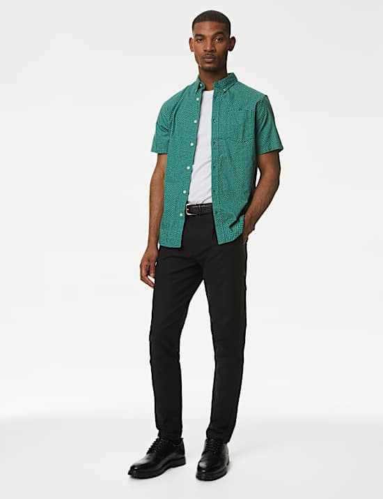 Easy Iron Pure Cotton Print Oxford Shirt