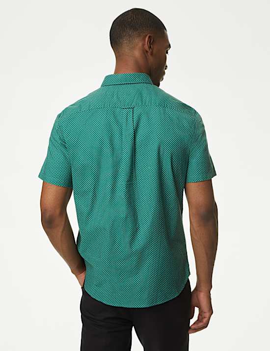 Easy Iron Pure Cotton Print Oxford Shirt