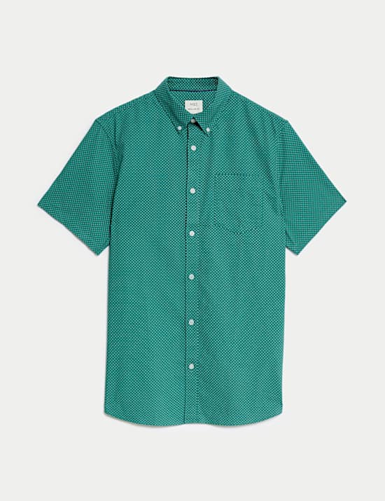 Easy Iron Pure Cotton Print Oxford Shirt