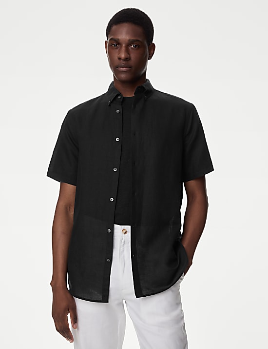 Linen trousers mens m&s hot sale