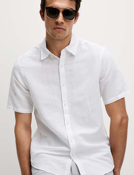 Linen Cotton Short Sleeve Shirt