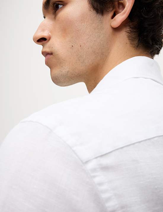 Linen Cotton Short Sleeve Shirt