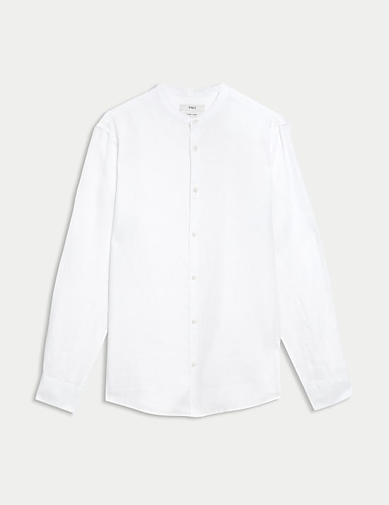 חולצת צווארון סיני מפשתן טהור