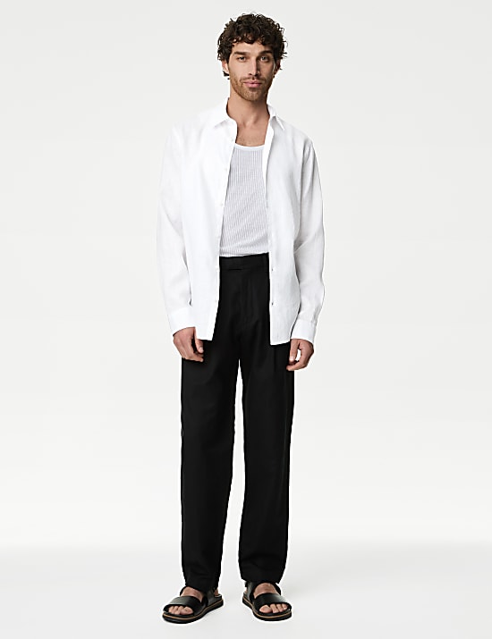 Zuiver linnen overhemd met normale pasvorm