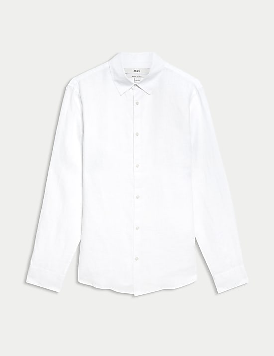 Zuiver linnen overhemd met normale pasvorm