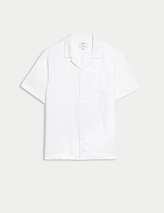 Pure Linen Cuban Collar Shirt