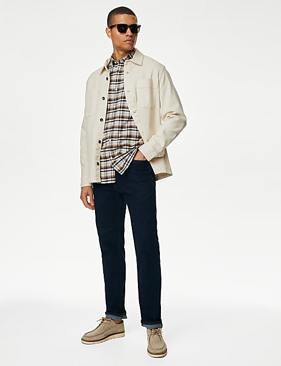 Easy Iron Pure Cotton Check Oxford Shirt