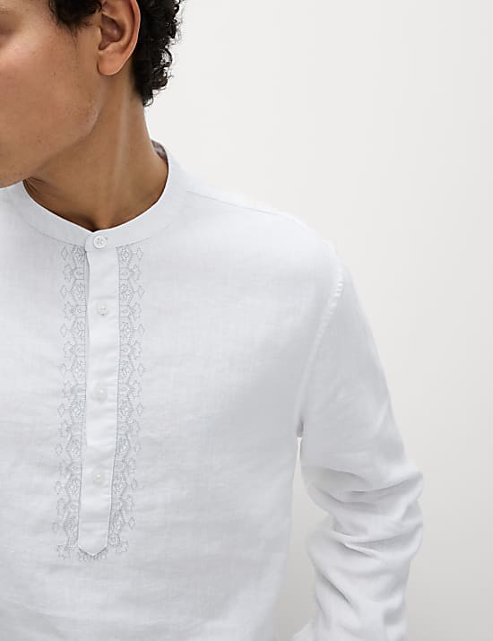 Easy Iron Linen Rich Embroidered Kurta