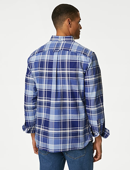 Easy Iron Pure Cotton Check Oxford Shirt