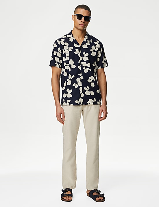 Easy Iron Linen Rich Floral Shirt