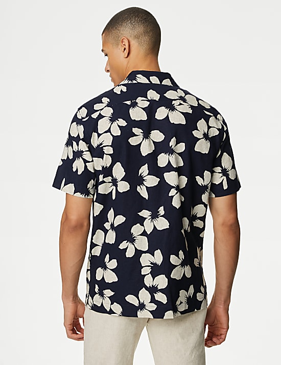 Easy Iron Linen Rich Floral Shirt