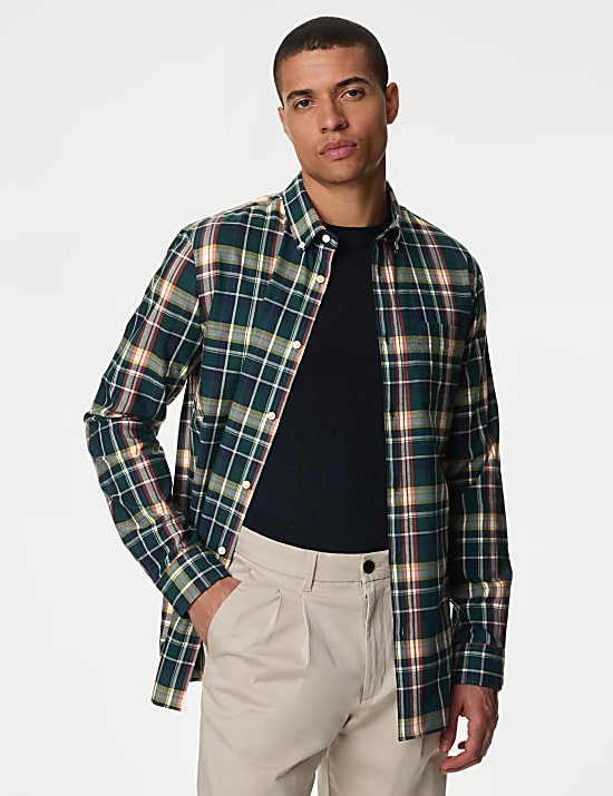Cotton Rich Check Oxford Shirt