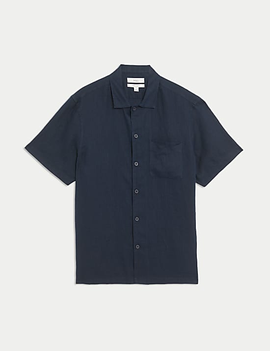 Chemise 100 % lin à manches courtes