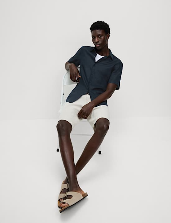 Πουκάμισο με στενή εφαρμογή από 100% λινό