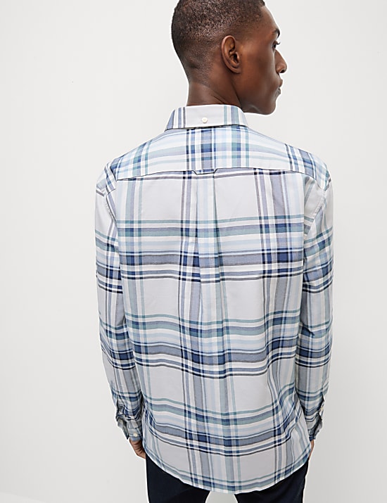 Pure Cotton Check Oxford Shirt