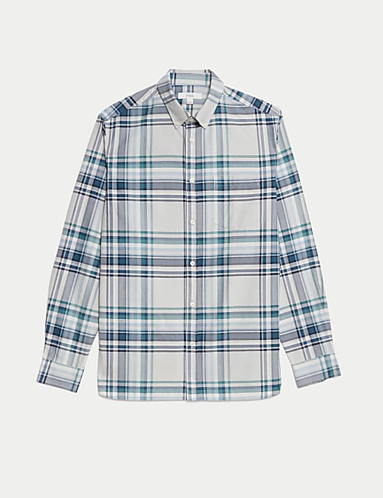 Pure Cotton Check Oxford Shirt