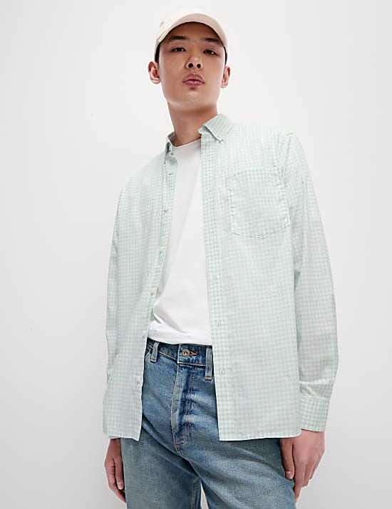 Chemise Oxford en coton à carreaux Vichy