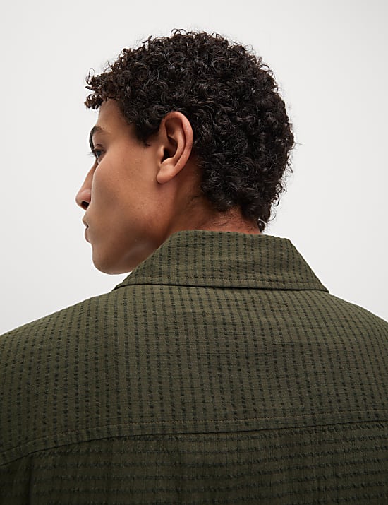 Cotton Rich Striped Overshirt