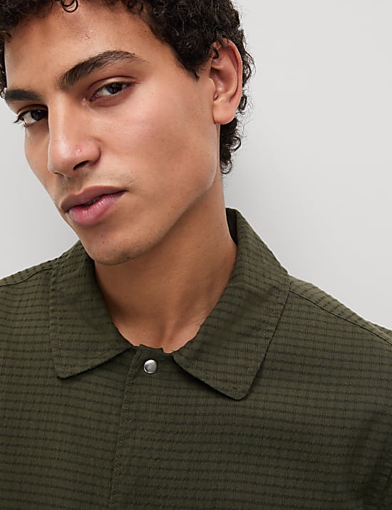 Cotton Rich Striped Overshirt