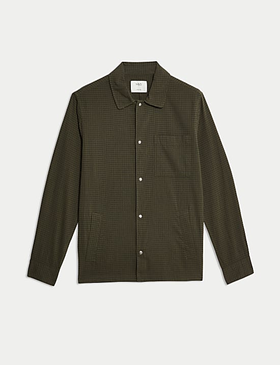 Cotton Rich Striped Overshirt