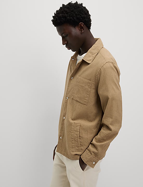 Surchemise en coton à carreaux