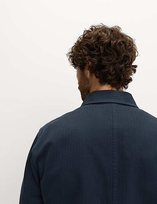Pure Cotton Herringbone Overshirt​