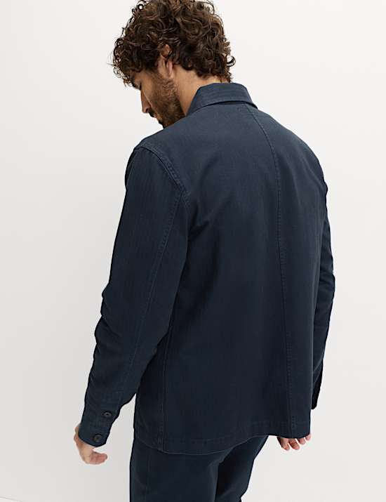 Pure Cotton Herringbone Overshirt​