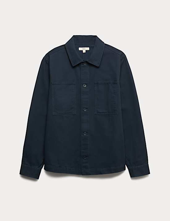 Pure Cotton Herringbone Overshirt​