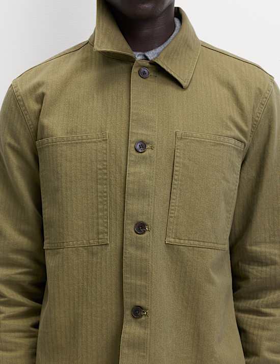 Pure Cotton Herringbone Overshirt​