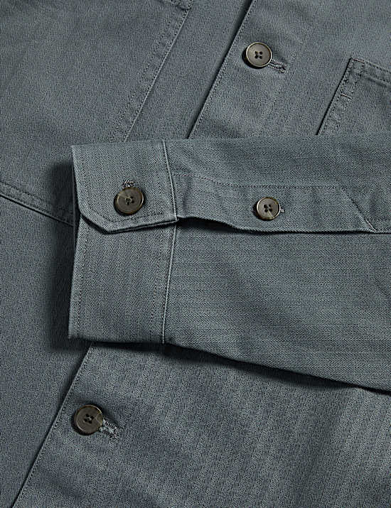 Pure Cotton Herringbone Overshirt​