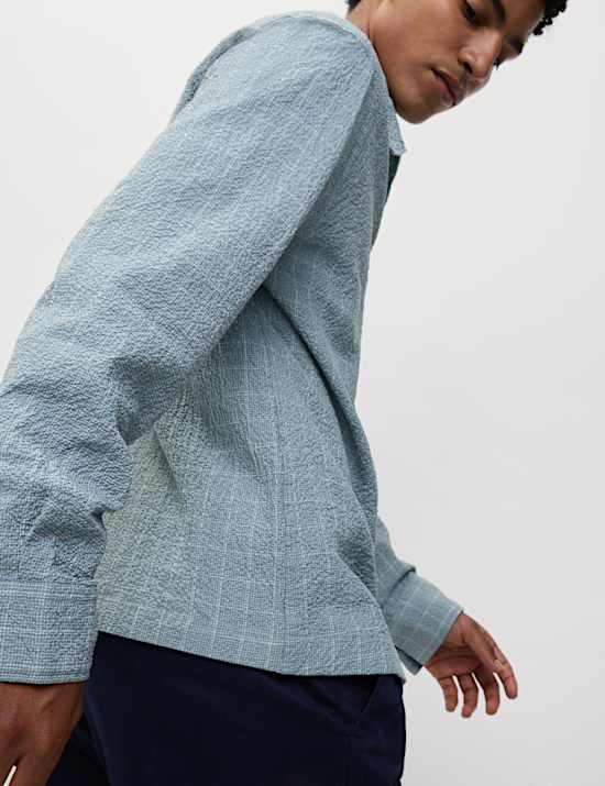 Cotton Rich Checked Poplin Overshirt