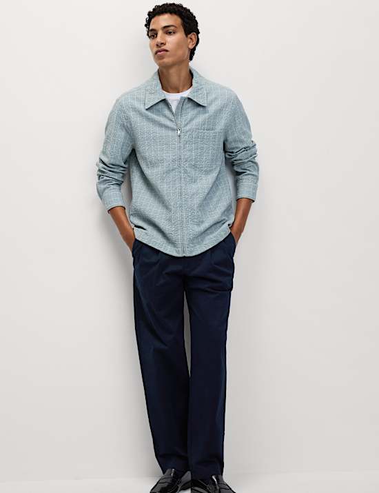 Cotton Rich Checked Poplin Overshirt