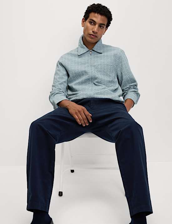 Cotton Rich Checked Poplin Overshirt