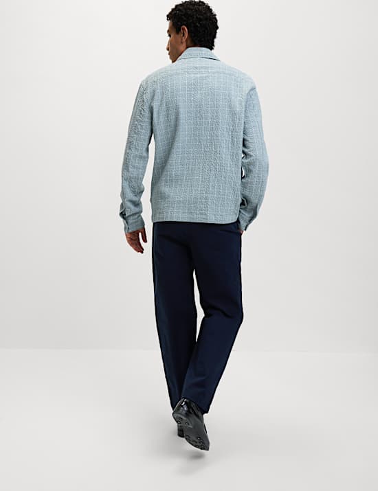 Cotton Rich Checked Poplin Overshirt