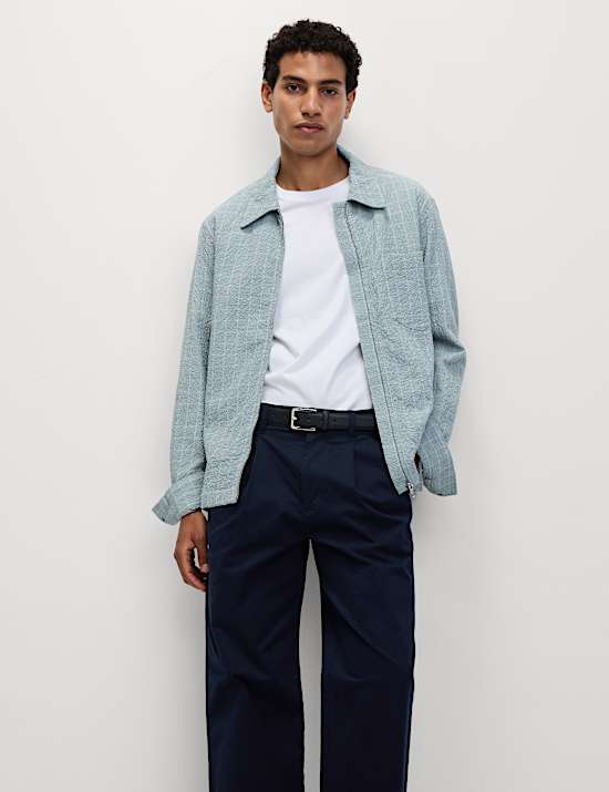 Cotton Rich Checked Poplin Overshirt