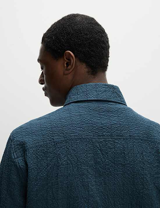 Cotton Rich Checked Poplin Overshirt