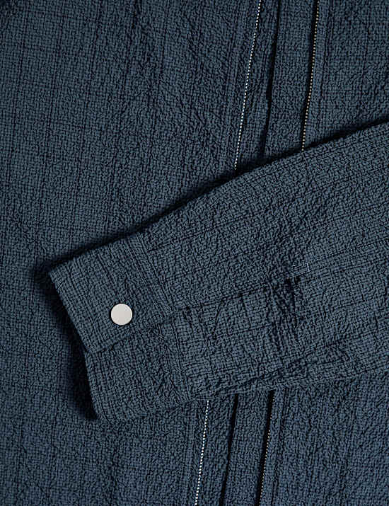 Cotton Rich Checked Poplin Overshirt