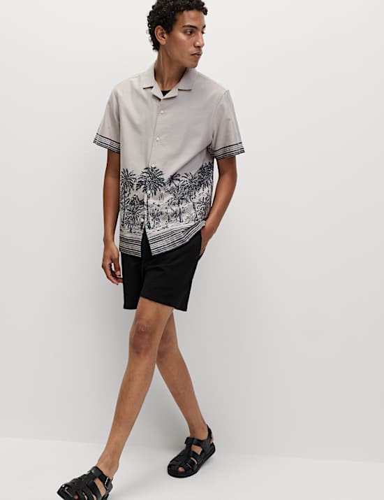 Regular Fit Cotton Blend Short Sleeve Shirt