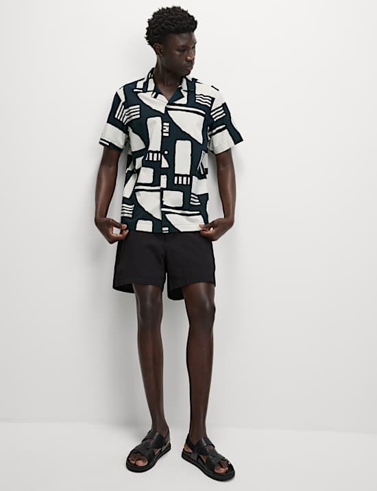 Regular Fit Cotton Blend Short Sleeve Shirt