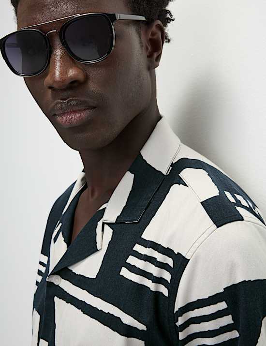 Regular Fit Cotton Blend Short Sleeve Shirt