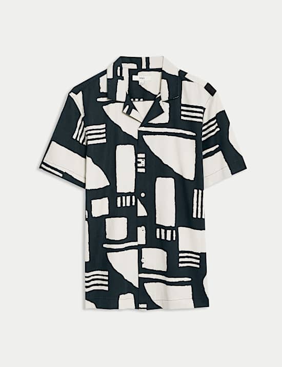 Regular Fit Cotton Blend Short Sleeve Shirt